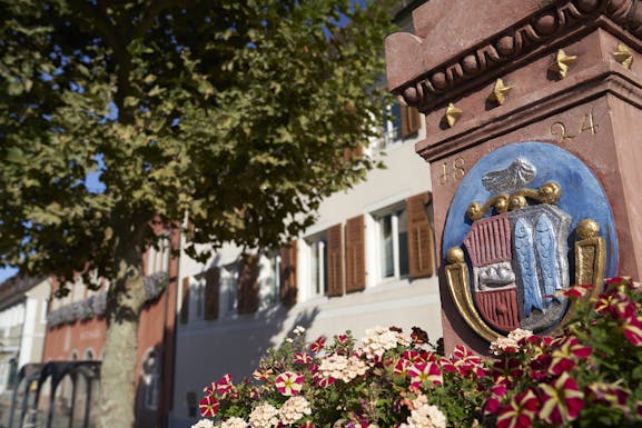 Der Üsenbergbrunnen vor dem Rathaus