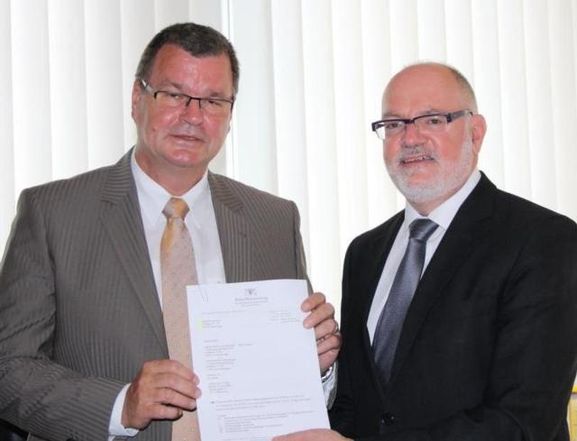 Bürgermeister Matthias Guderjan und Regierungsvizepräsident Klemens Fich