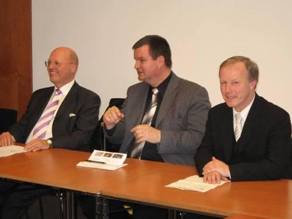Mitglied des Bundestages Georg Brunnhuber und Peter Weiß, Bürgermeister Matthias Guderjan